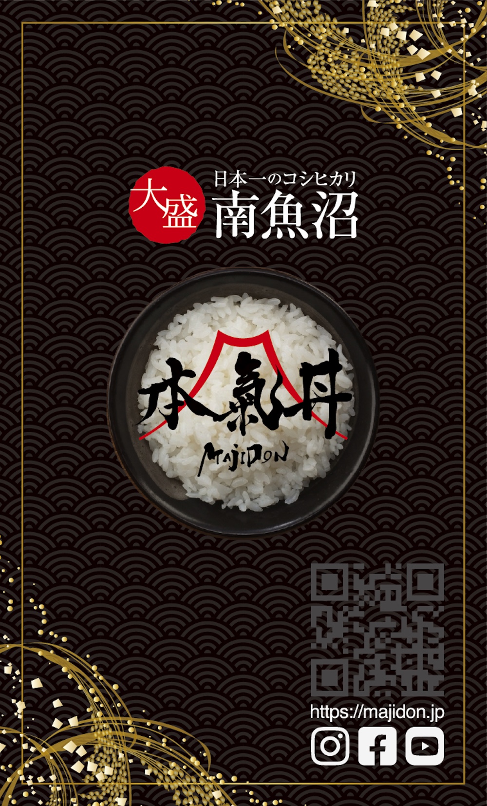 PRカード｜南魚沼、本気丼【公式】日本一のコシヒカリ、日本一の大盛マジ丼